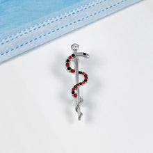 Load image into Gallery viewer, Rod of Asclepius Brooch