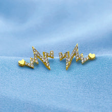 Load image into Gallery viewer, Sparkling Heartbeat Stud Earrings