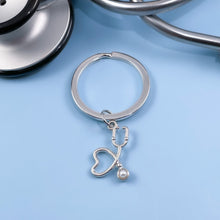 Load image into Gallery viewer, Stethoscope Heart Keychain