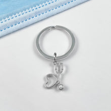 Load image into Gallery viewer, Stethoscope Heart Keychain