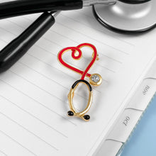 Load image into Gallery viewer, Stethoscope Heart Pin
