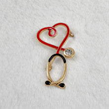 Load image into Gallery viewer, Stethoscope Heart Pin