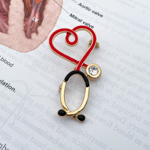 Load image into Gallery viewer, Stethoscope Heart Pin