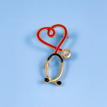 Load image into Gallery viewer, Stethoscope Heart Pin