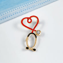 Load image into Gallery viewer, Stethoscope Heart Pin