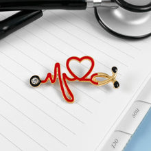 Load image into Gallery viewer, Stethoscope Heartbeat Pin