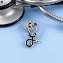 Load image into Gallery viewer, Black Stethoscope Pin