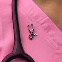 Load image into Gallery viewer, Black Stethoscope Pin