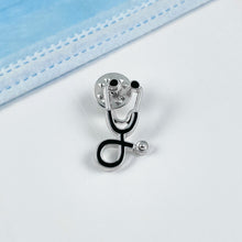Load image into Gallery viewer, Black Stethoscope Pin