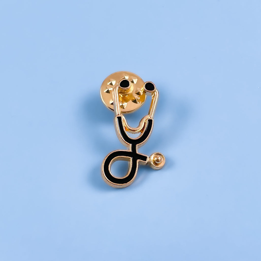 Black/Gold Stethoscope Pin