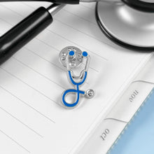 Load image into Gallery viewer, Blue Stethoscope Pin