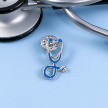 Load image into Gallery viewer, Blue Stethoscope Pin
