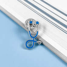 Load image into Gallery viewer, Blue Stethoscope Pin