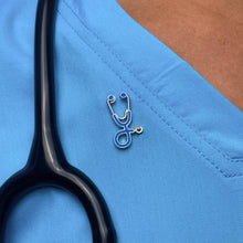 Load image into Gallery viewer, Blue Stethoscope Pin