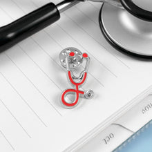 Load image into Gallery viewer, Coral Stethoscope Pin