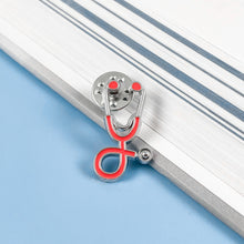 Load image into Gallery viewer, Coral Stethoscope Pin