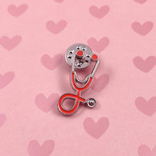 Load image into Gallery viewer, Coral Stethoscope Pin