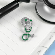 Load image into Gallery viewer, Green Stethoscope Pin