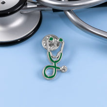 Load image into Gallery viewer, Green Stethoscope Pin