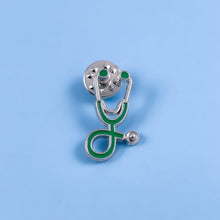Load image into Gallery viewer, Green Stethoscope Pin