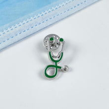 Load image into Gallery viewer, Green Stethoscope Pin