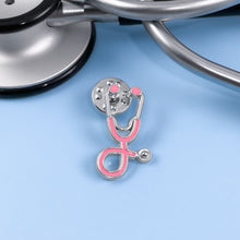 Load image into Gallery viewer, Pink Stethoscope Pin