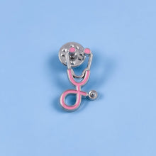Load image into Gallery viewer, Pink Stethoscope Pin