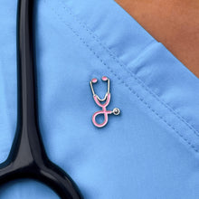 Load image into Gallery viewer, Pink Stethoscope Pin
