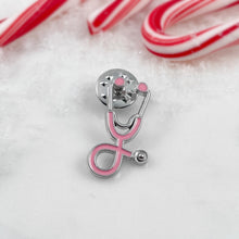 Load image into Gallery viewer, Pink Stethoscope Pin