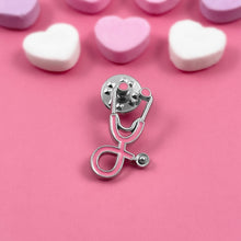 Load image into Gallery viewer, Pink Stethoscope Pin