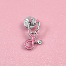 Load image into Gallery viewer, Pink Stethoscope Pin