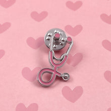Load image into Gallery viewer, Pink Stethoscope Pin
