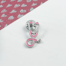Load image into Gallery viewer, Pink Stethoscope Pin