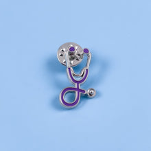 Load image into Gallery viewer, Purple Stethoscope Pin