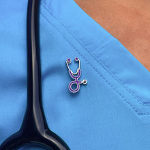 Load image into Gallery viewer, Purple Stethoscope Pin