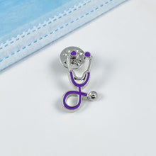Load image into Gallery viewer, Purple Stethoscope Pin
