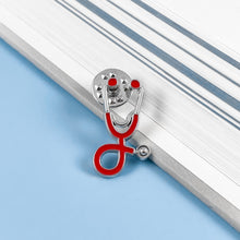 Load image into Gallery viewer, Red Stethoscope Pin