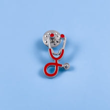 Load image into Gallery viewer, Red Stethoscope Pin