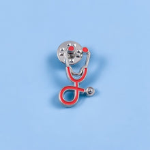 Load image into Gallery viewer, Red Stethoscope Pin