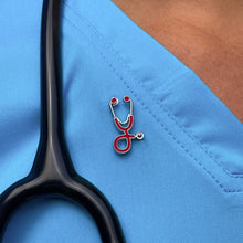 Load image into Gallery viewer, Red Stethoscope Pin