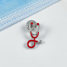 Load image into Gallery viewer, Red Stethoscope Pin