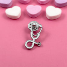 Load image into Gallery viewer, White Stethoscope Pin