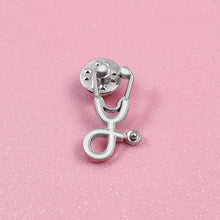 Load image into Gallery viewer, White Stethoscope Pin