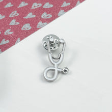 Load image into Gallery viewer, White Stethoscope Pin