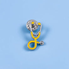 Load image into Gallery viewer, Yellow Stethoscope Pin