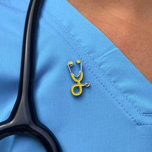Load image into Gallery viewer, Yellow Stethoscope Pin