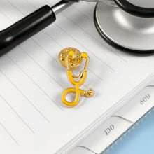 Load image into Gallery viewer, Yellow/Gold Stethoscope Pin