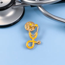 Load image into Gallery viewer, Yellow/Gold Stethoscope Pin