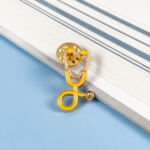 Load image into Gallery viewer, Yellow/Gold Stethoscope Pin