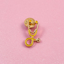 Load image into Gallery viewer, Yellow/Gold Stethoscope Pin